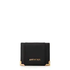 AMPHORA - Tarjetero con ventana corcega pequeña negro