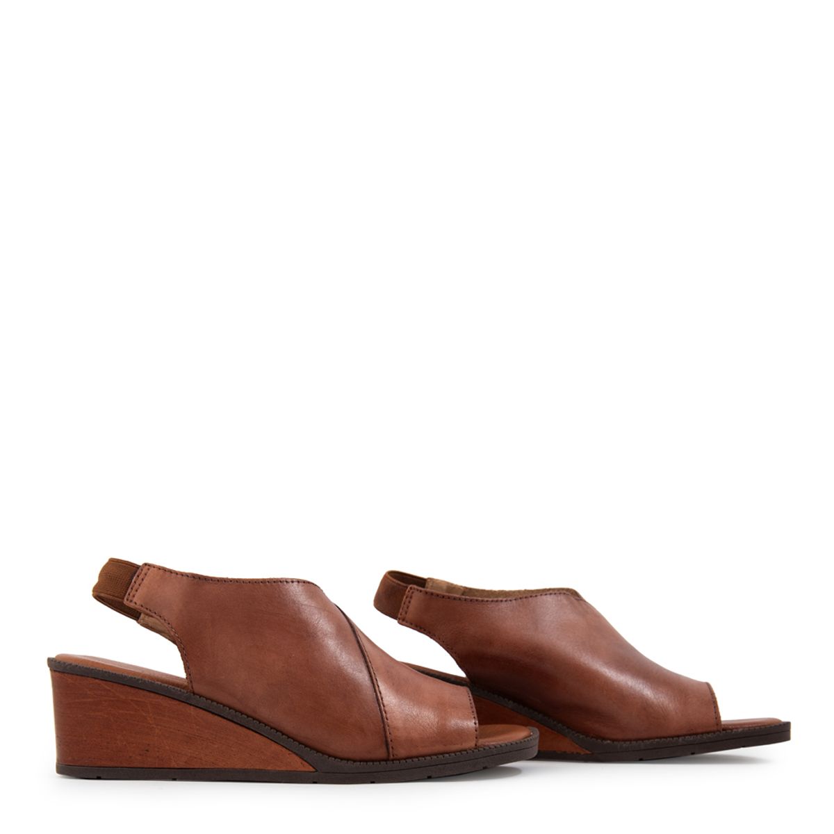 AMPHORA - Sandalia duna cuero café