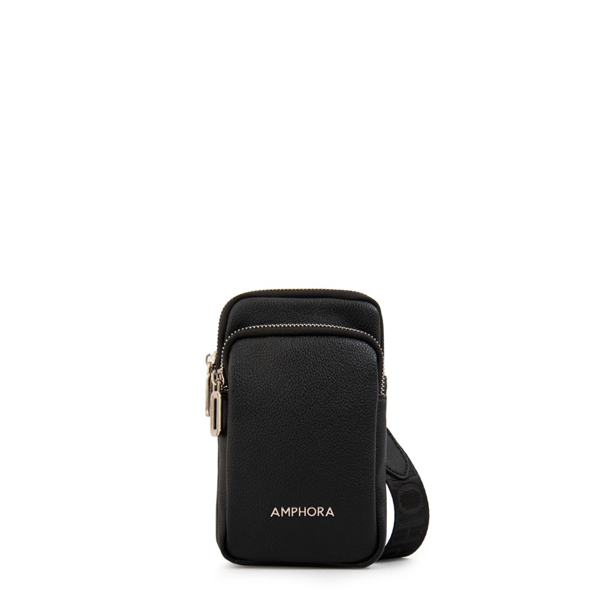 AMPHORA - Cartera bandolera porta celular teri pequeña negro especial