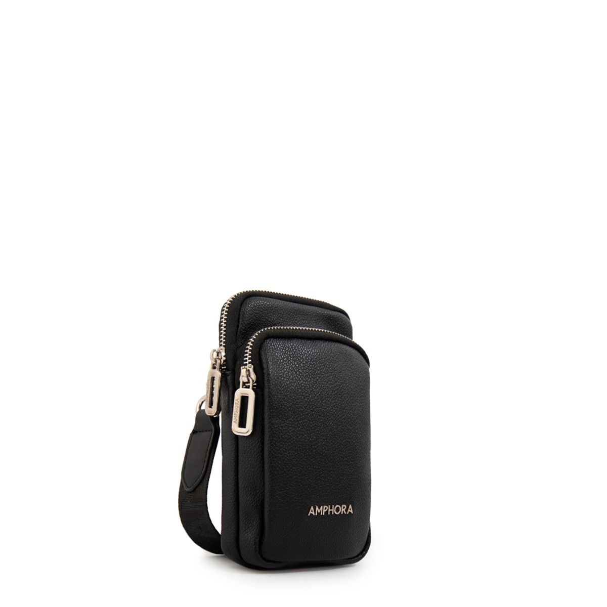 AMPHORA - Cartera bandolera porta celular teri pequeña negro especial