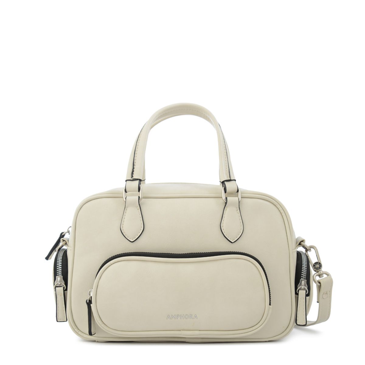 AMPHORA - Cartera tote yanis mediana blanco crudo