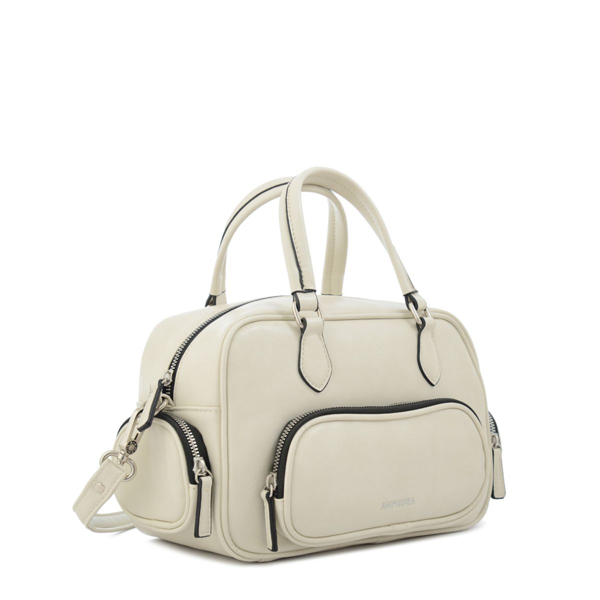 AMPHORA - Cartera tote yanis mediana blanco crudo