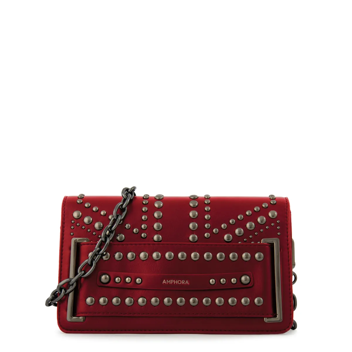 AMPHORA - Cartera bandolera con tapa inglaterra pequeña rojo