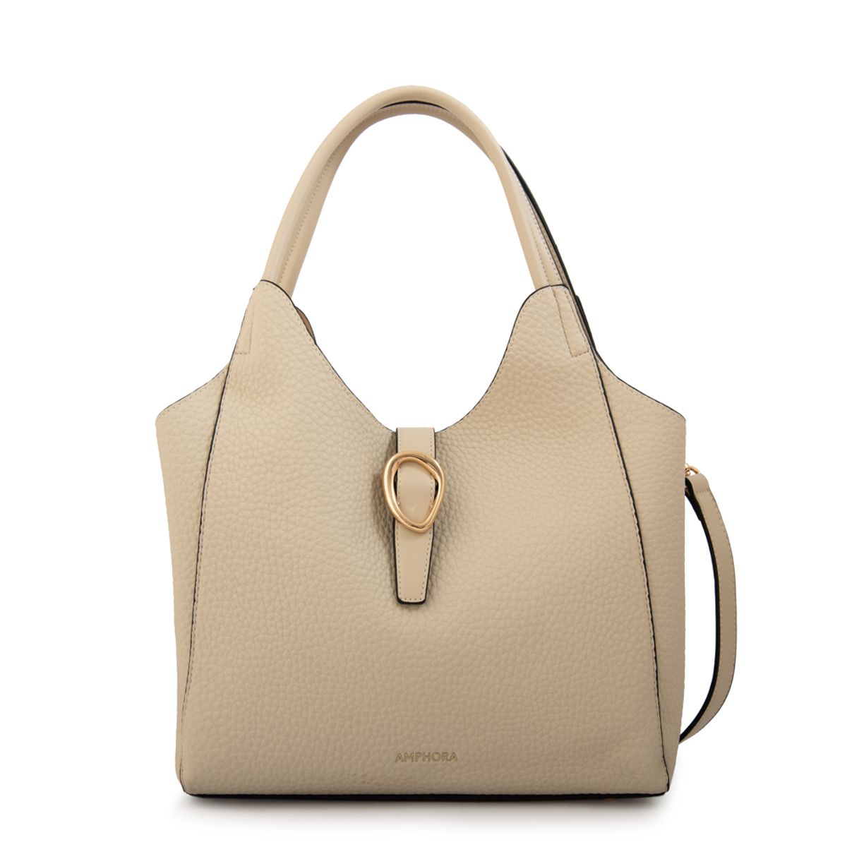 AMPHORA - Cartera tote damaris grande blanco crudo