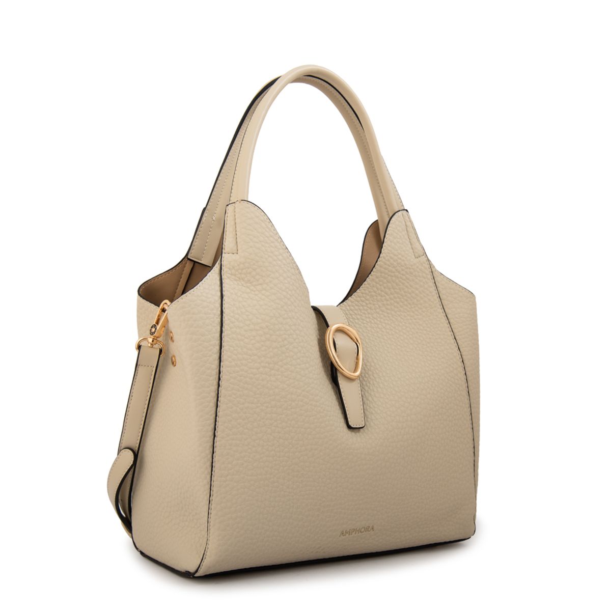 AMPHORA - Cartera tote damaris grande blanco crudo