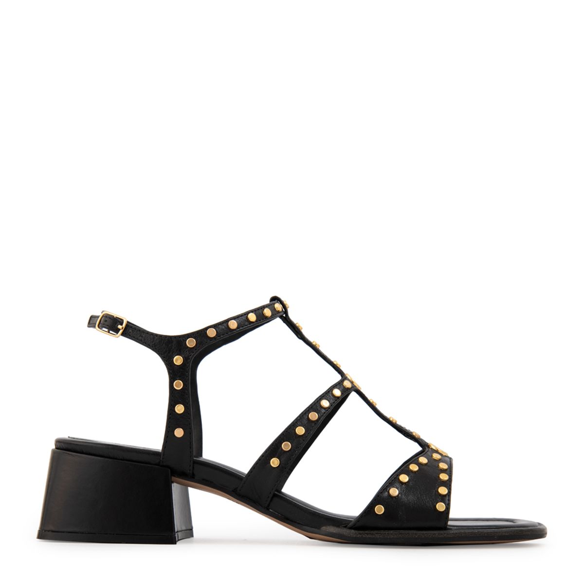 AMPHORA - Sandalia sigrid cuero negro