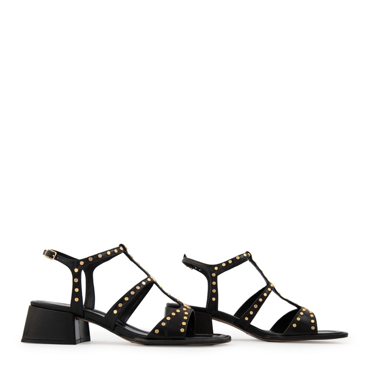 AMPHORA - Sandalia sigrid cuero negro