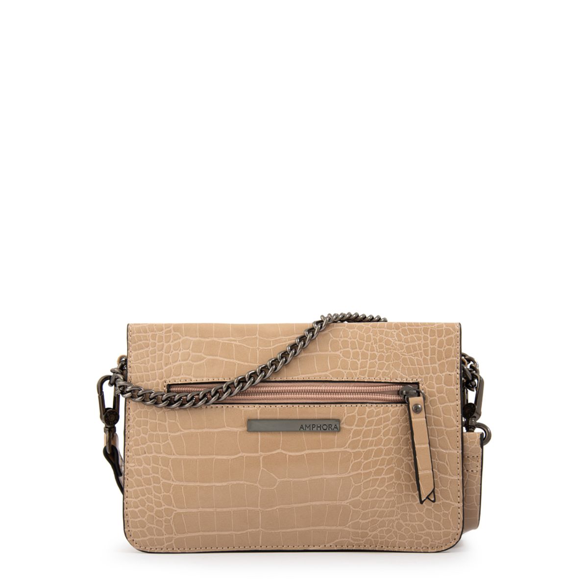 AMPHORA - Cartera bandolera anaya pequeña beige oscuro