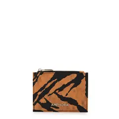AMPHORA - Monedero tarjetero katrio pequeña camel