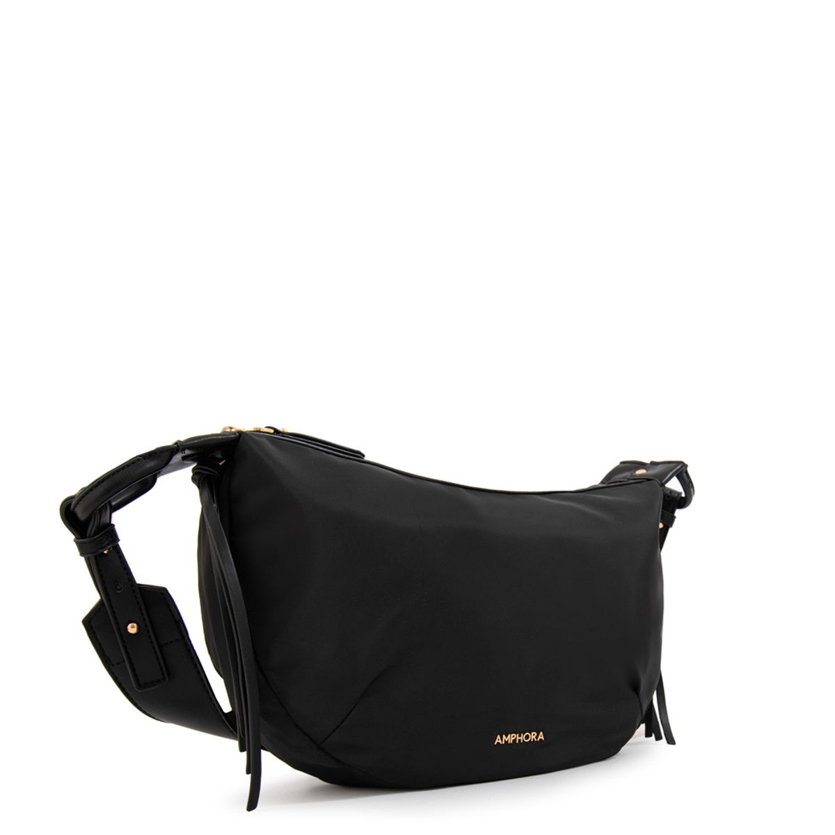 AMPHORA - Cartera bandolera felie mediana negro