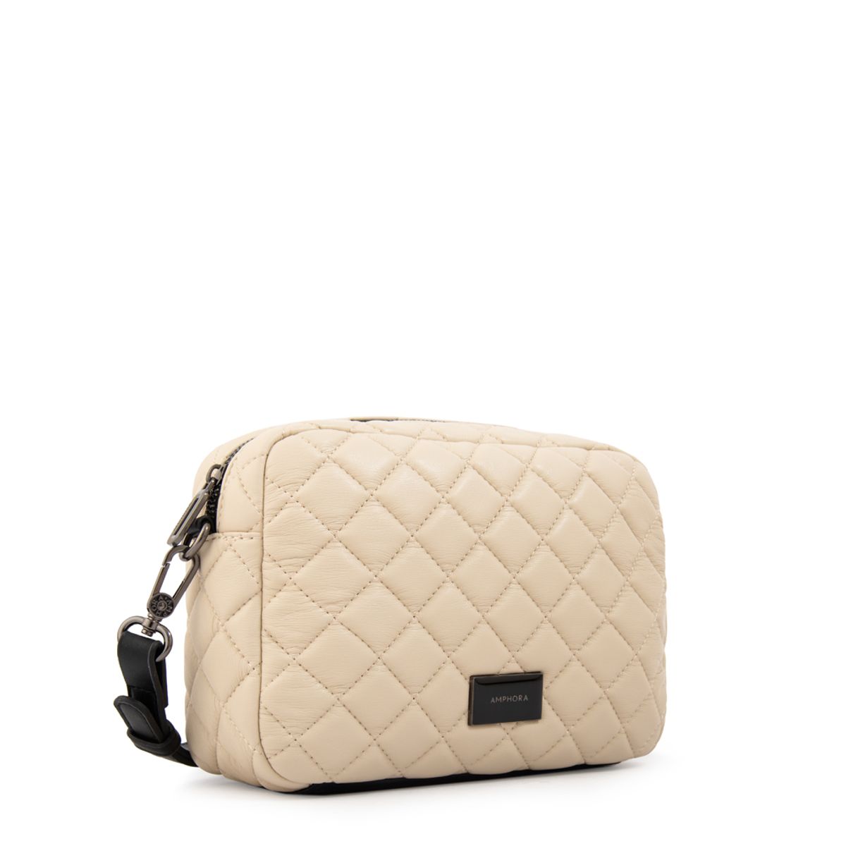 AMPHORA - Cartera bandolera bugi mediana blanco crudo