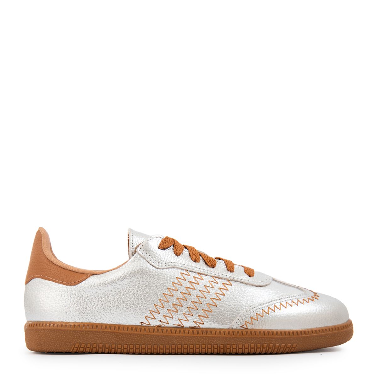 AMPHORA - Zapatilla stella cuero plateado