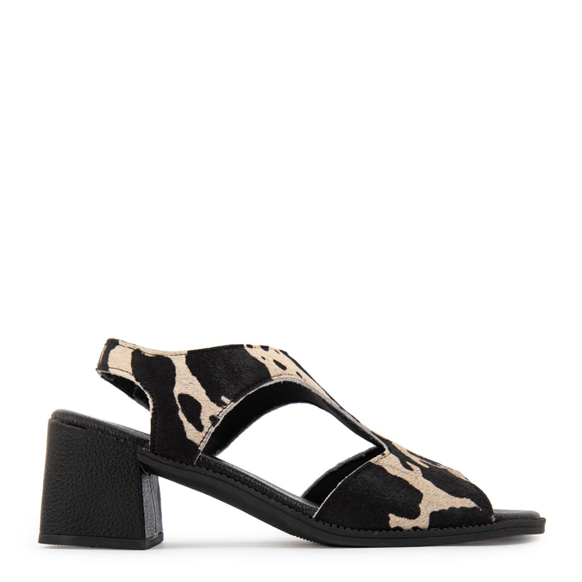 AMPHORA - Sandalia bianca cuero negro especial