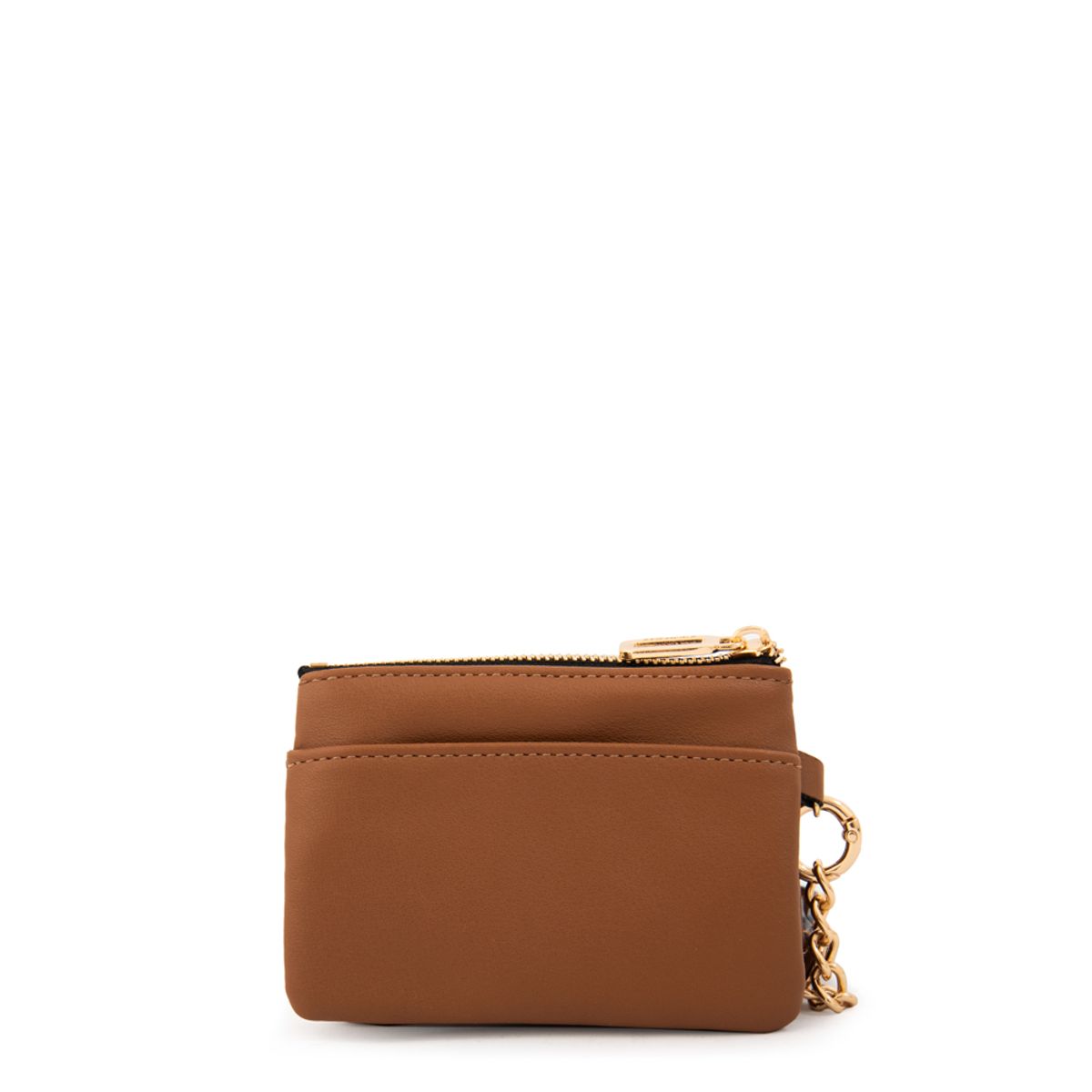 AMPHORA - Monedero con bolsillo frontal grecia pequeña café