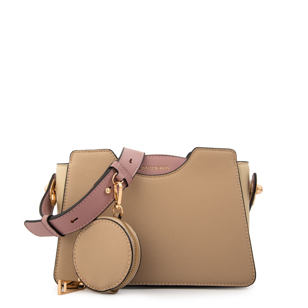 AMPHORA - Cartera bandolera carrie pequeña beige