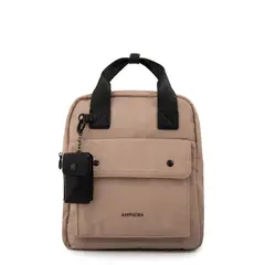 AMPHORA - Mochila olivier mediana beige