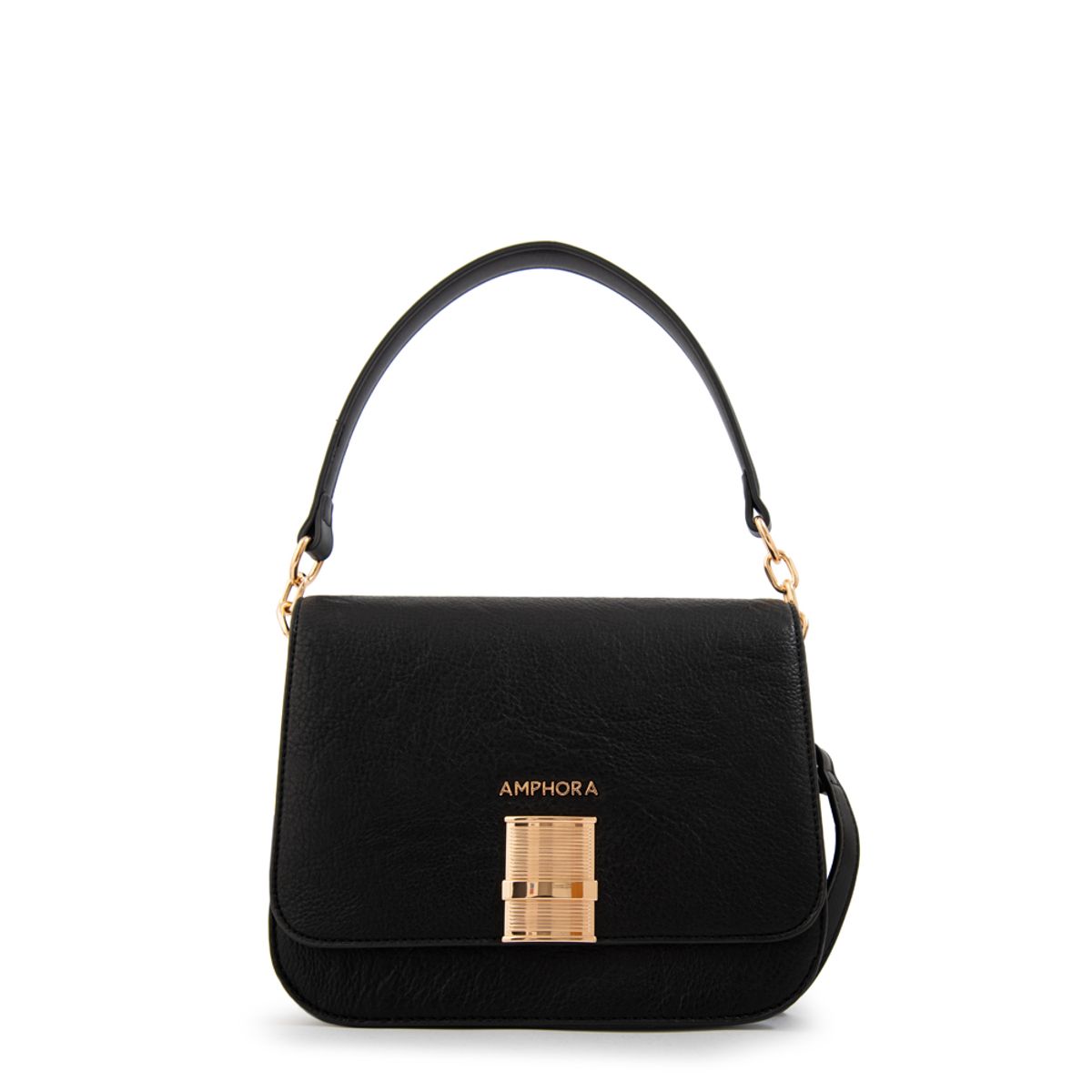 AMPHORA - Cartera bandolera con tapa fairy mediana negro especial