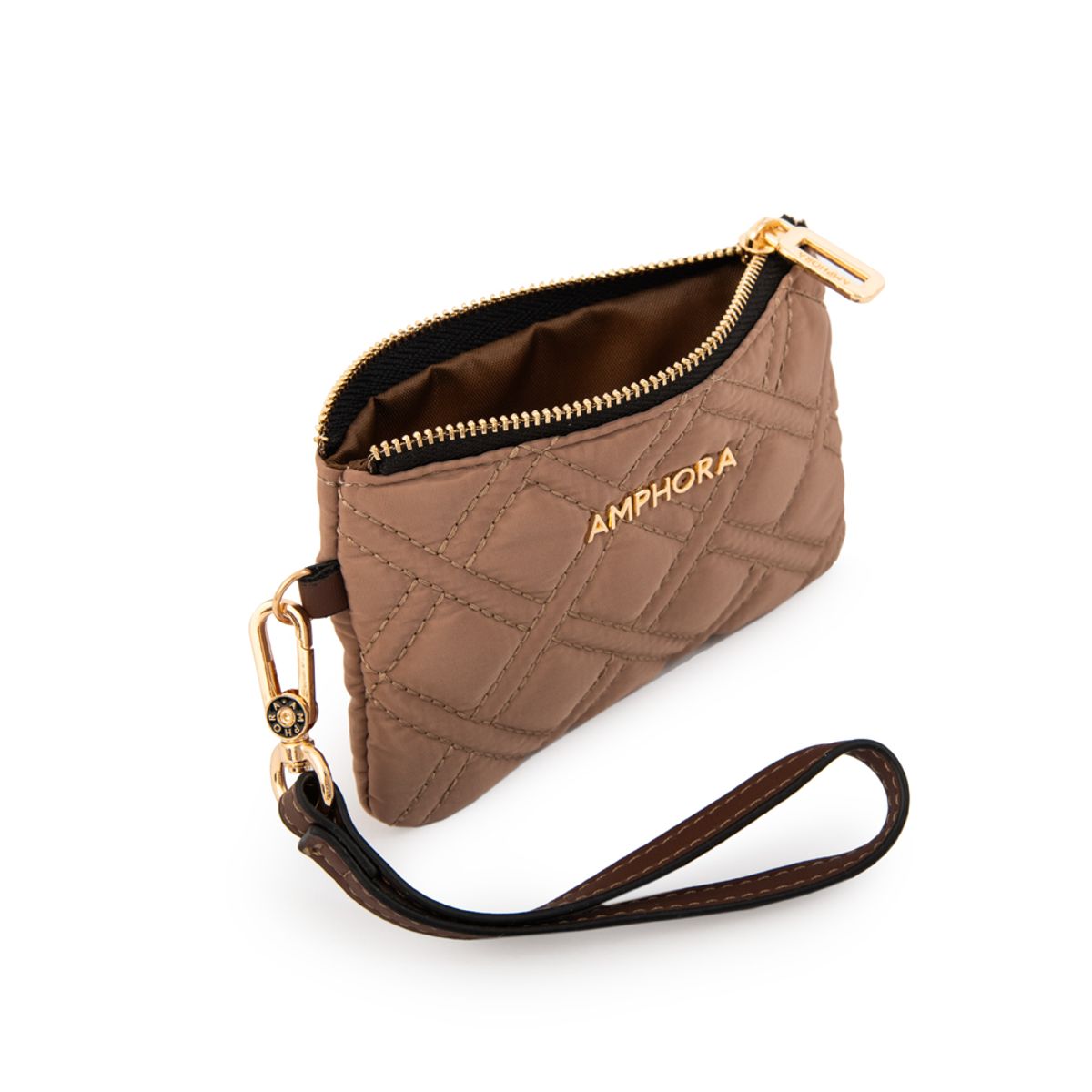 AMPHORA - Monedero gambia pequeña beige oscuro