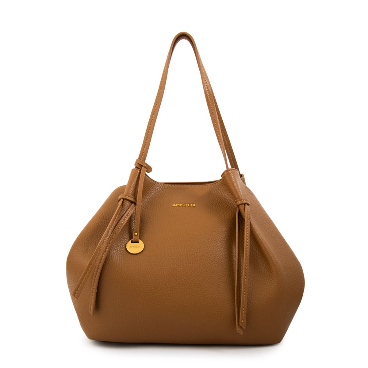 AMPHORA - Cartera tote liria grande café