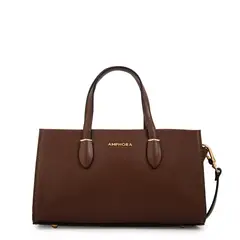 AMPHORA - Cartera tote sarai mediana café medio
