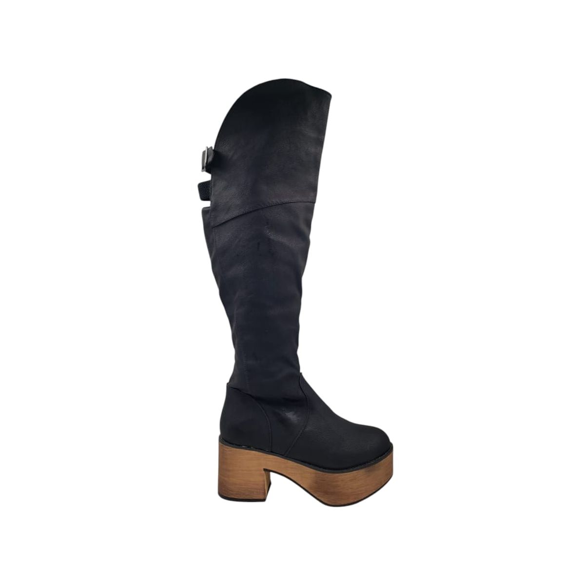 HERIEL - Bota Negra Plataforma Mujer