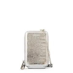 AMPHORA - Cartera Bandolera porta celular boga pequeña plateado