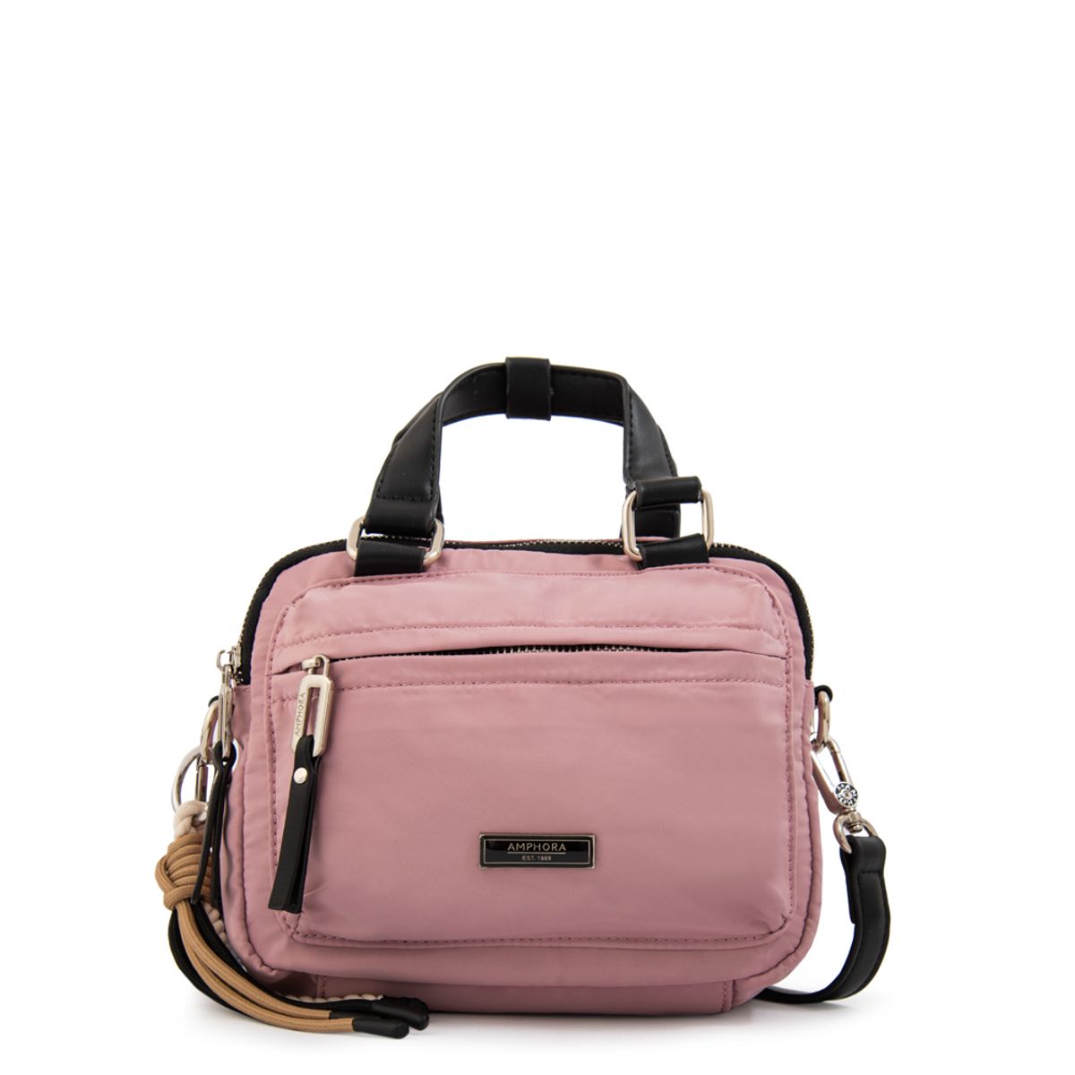 AMPHORA - Cartera bandolera joselina mediana rosa viejo