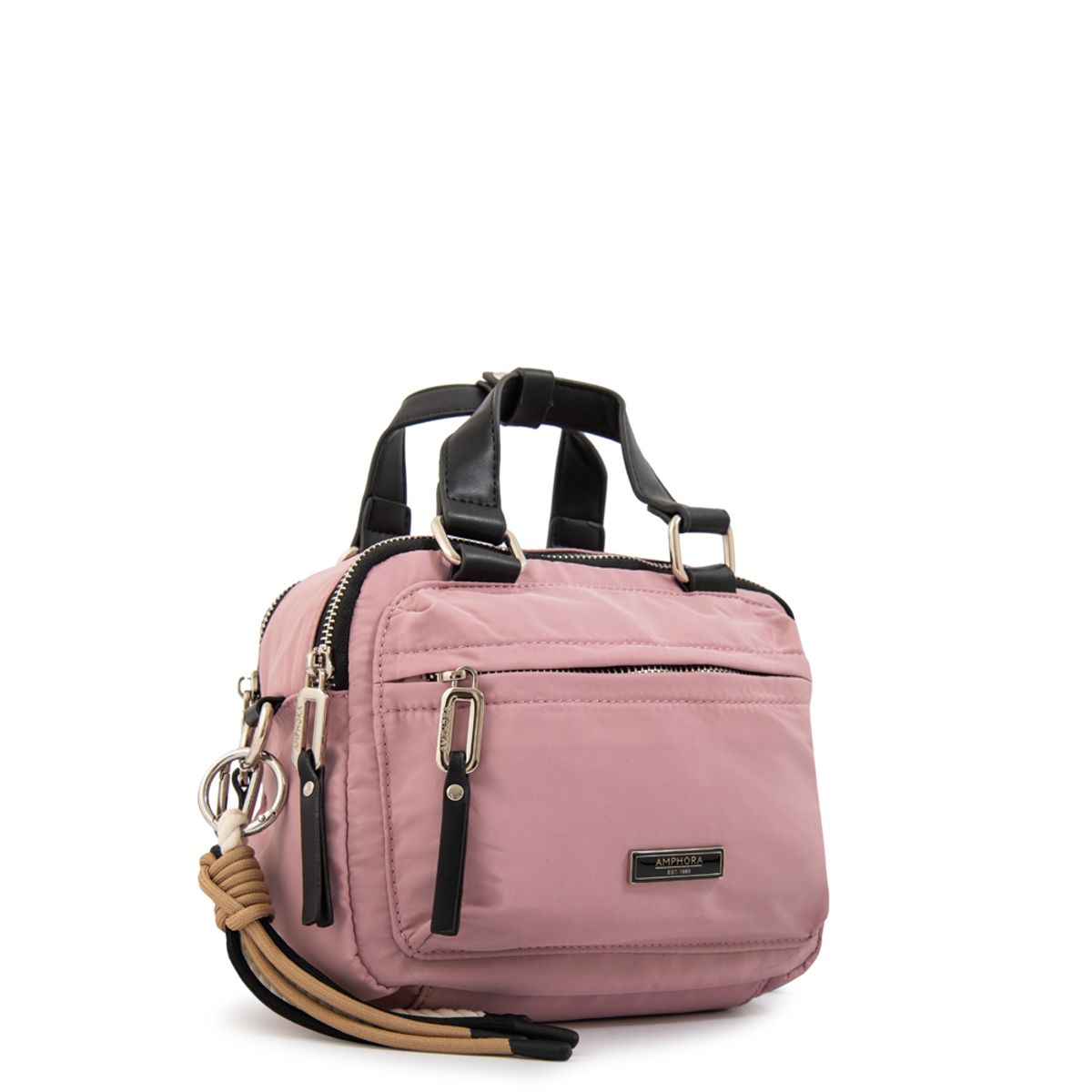 AMPHORA - Cartera bandolera joselina mediana rosa viejo