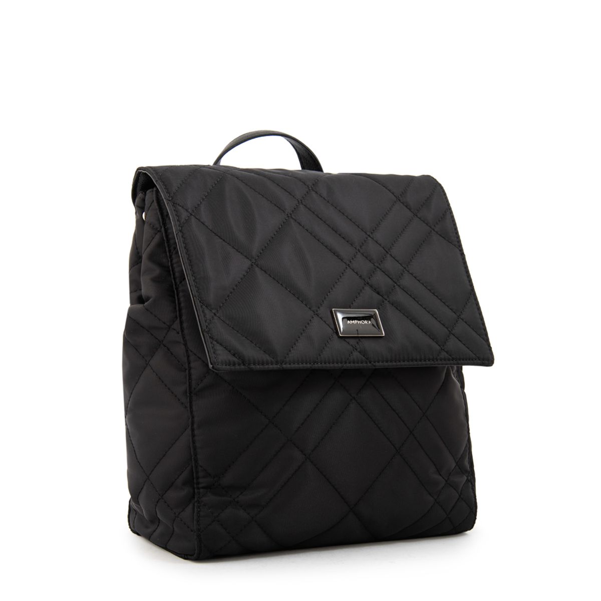 AMPHORA - Mochila con tapa anisa mediana negro especial