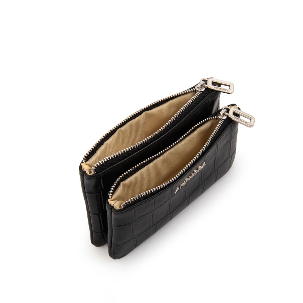 AMPHORA - Monedero dual pequeña negro