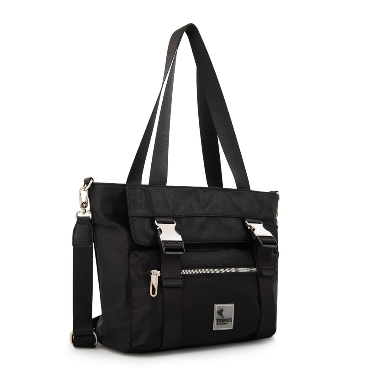 TRINUS - Cartera tote college grande negro