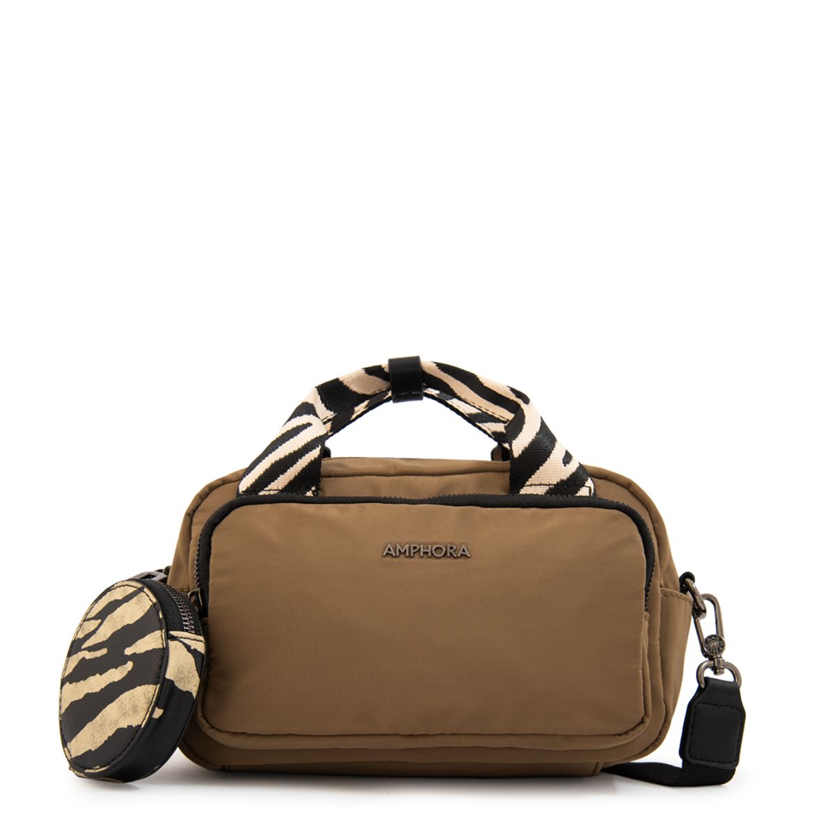 AMPHORA - Cartera bandolera francisca mediana verde oliva