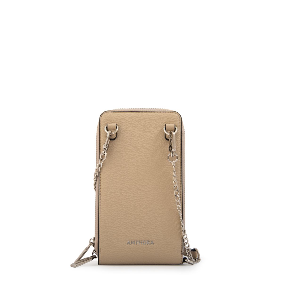 AMPHORA - Cartera bandolera porta celular rocy pequeña beige