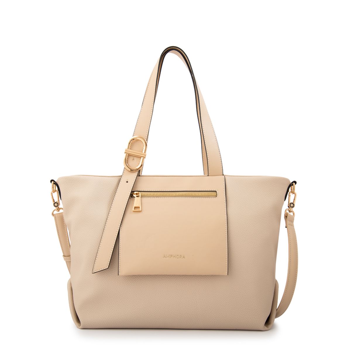 AMPHORA - Cartera tote samanta grande beige