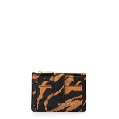 AMPHORA - Tarjetero monedero katrio pequeña camel