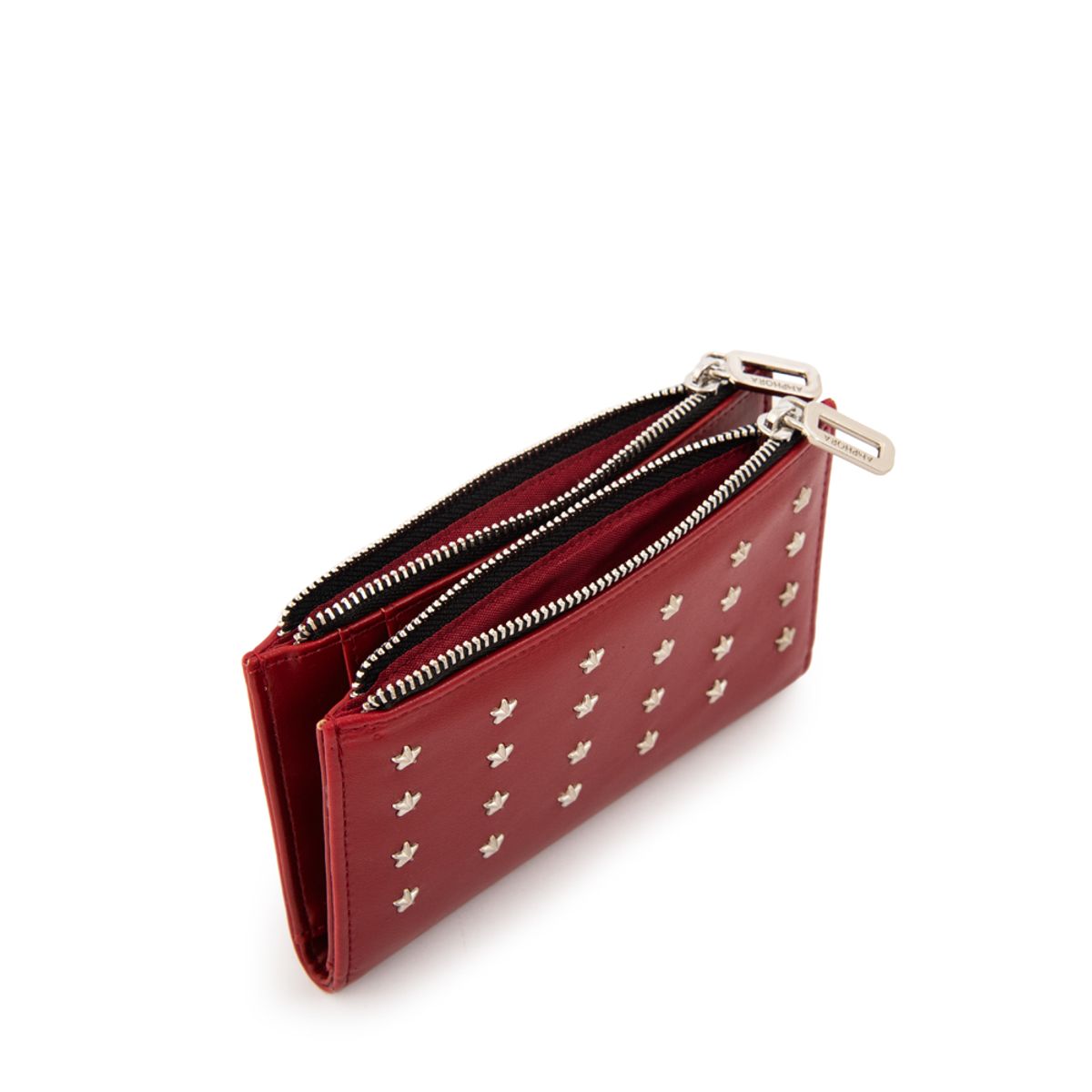 AMPHORA - Billetera doble croma pequeña rojo