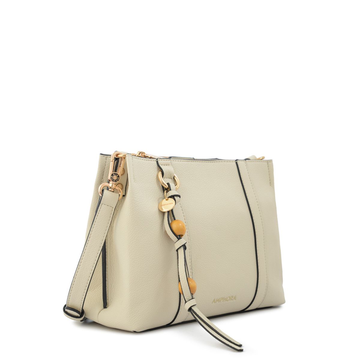 AMPHORA - Cartera bandolera valeria pequeña blanco crudo