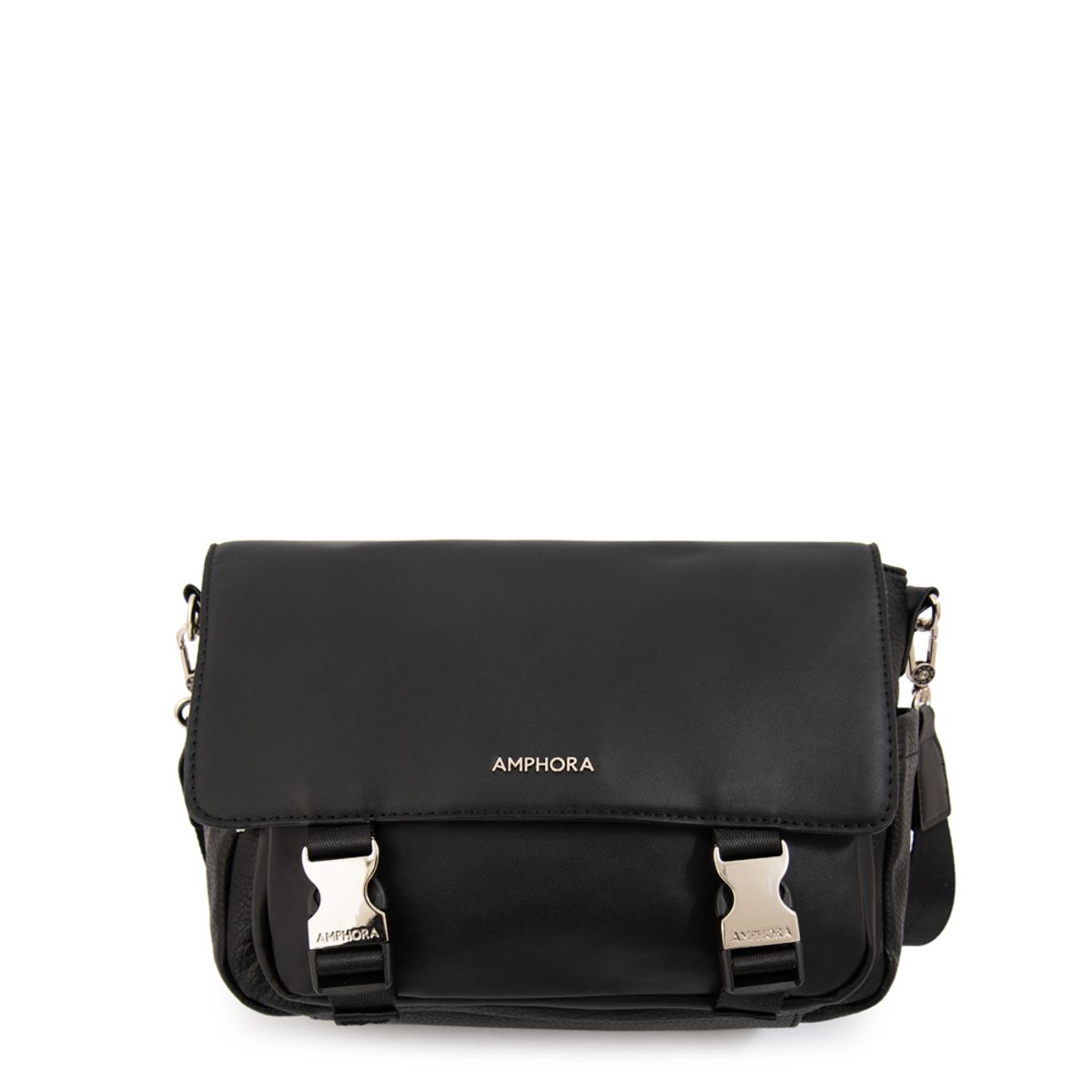 AMPHORA - Cartera bandolera con tapa lois mediana negro especial