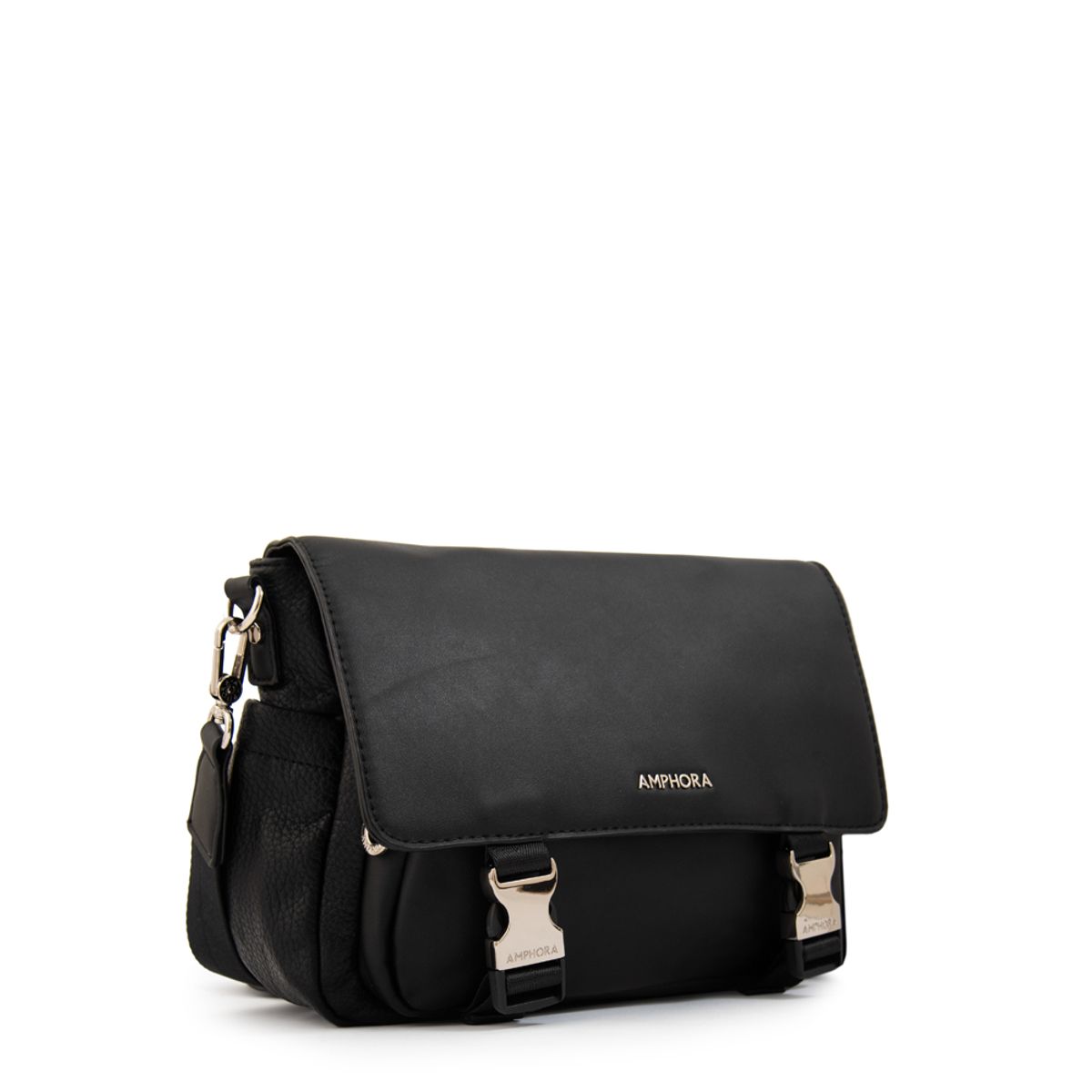 AMPHORA - Cartera bandolera con tapa lois mediana negro especial