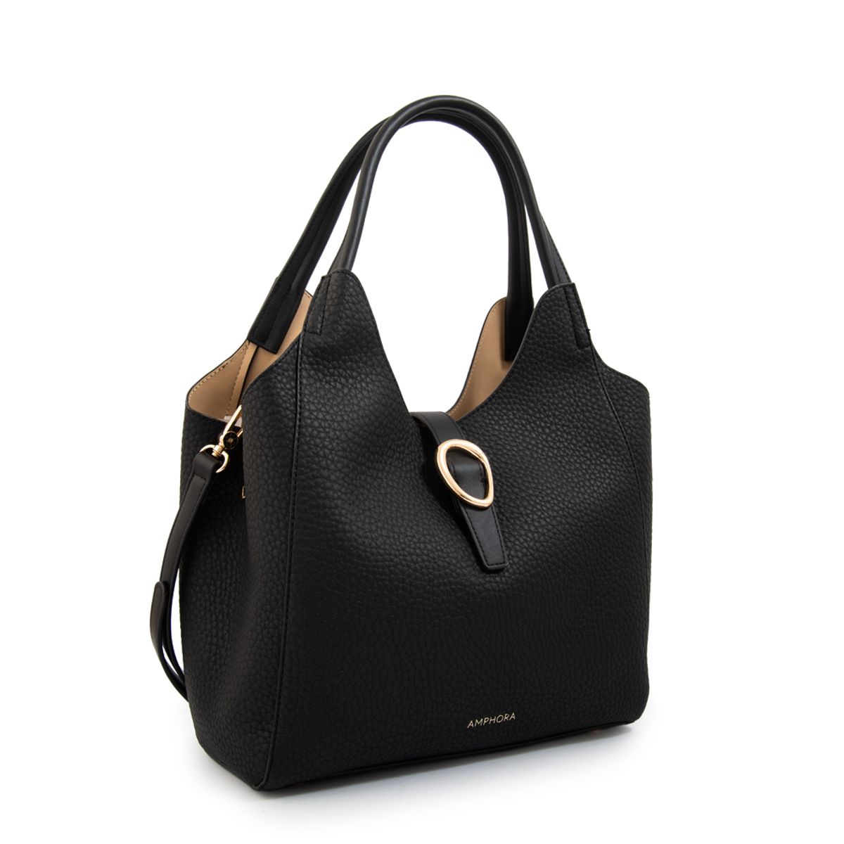 AMPHORA - Cartera tote damaris grande negro