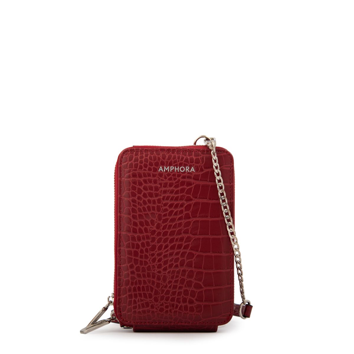 AMPHORA - Cartera bandolera porta celular boga pequeña rojo