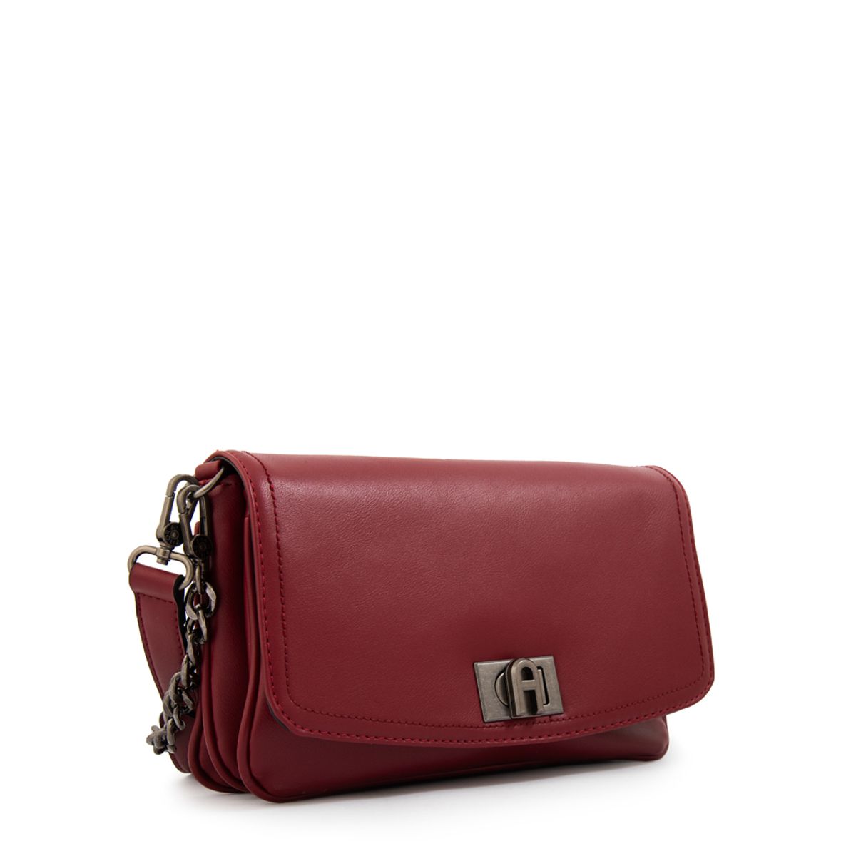 AMPHORA - Cartera bandolera con tapa anto mediana rojo oscuro