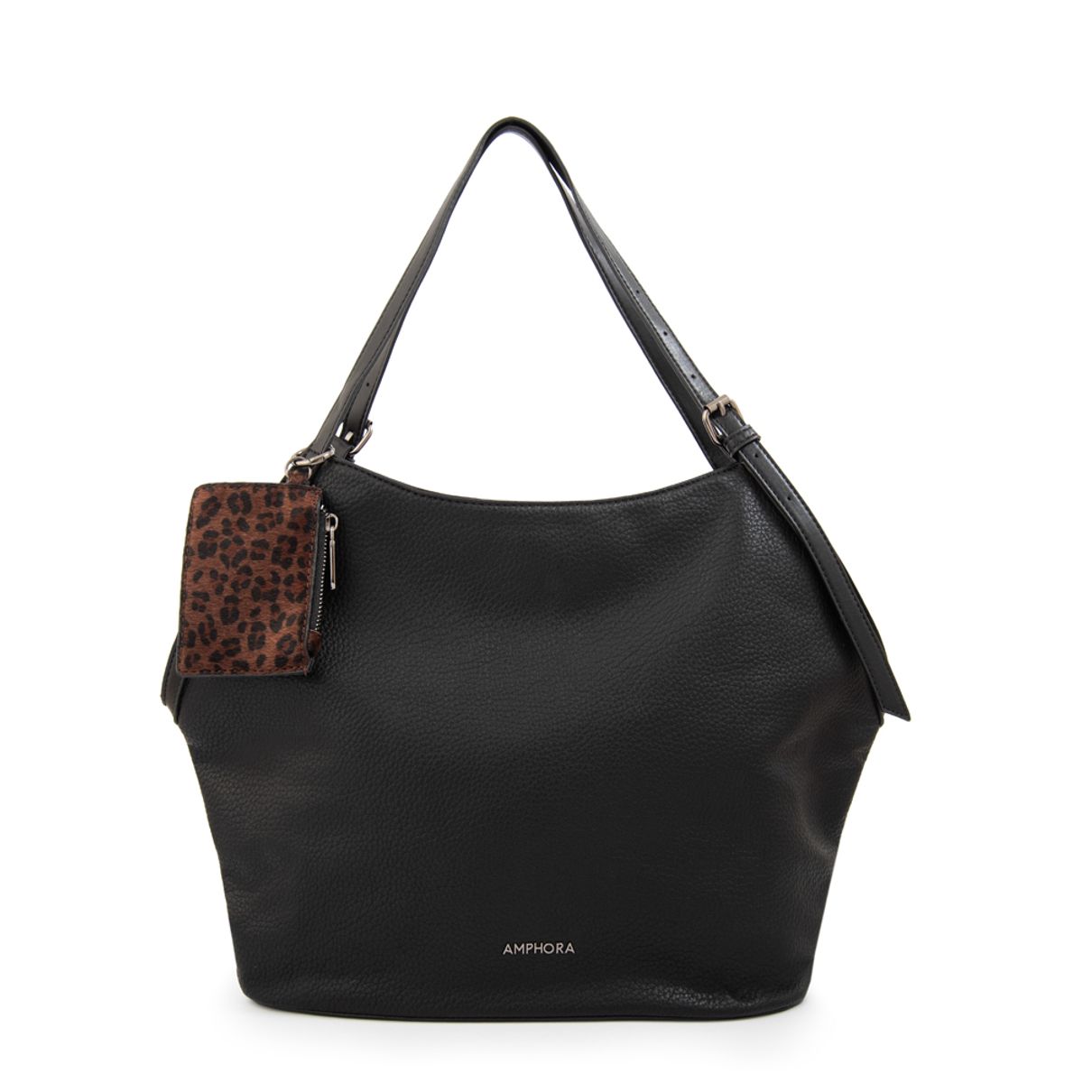 AMPHORA - Cartera tote bois grande negro