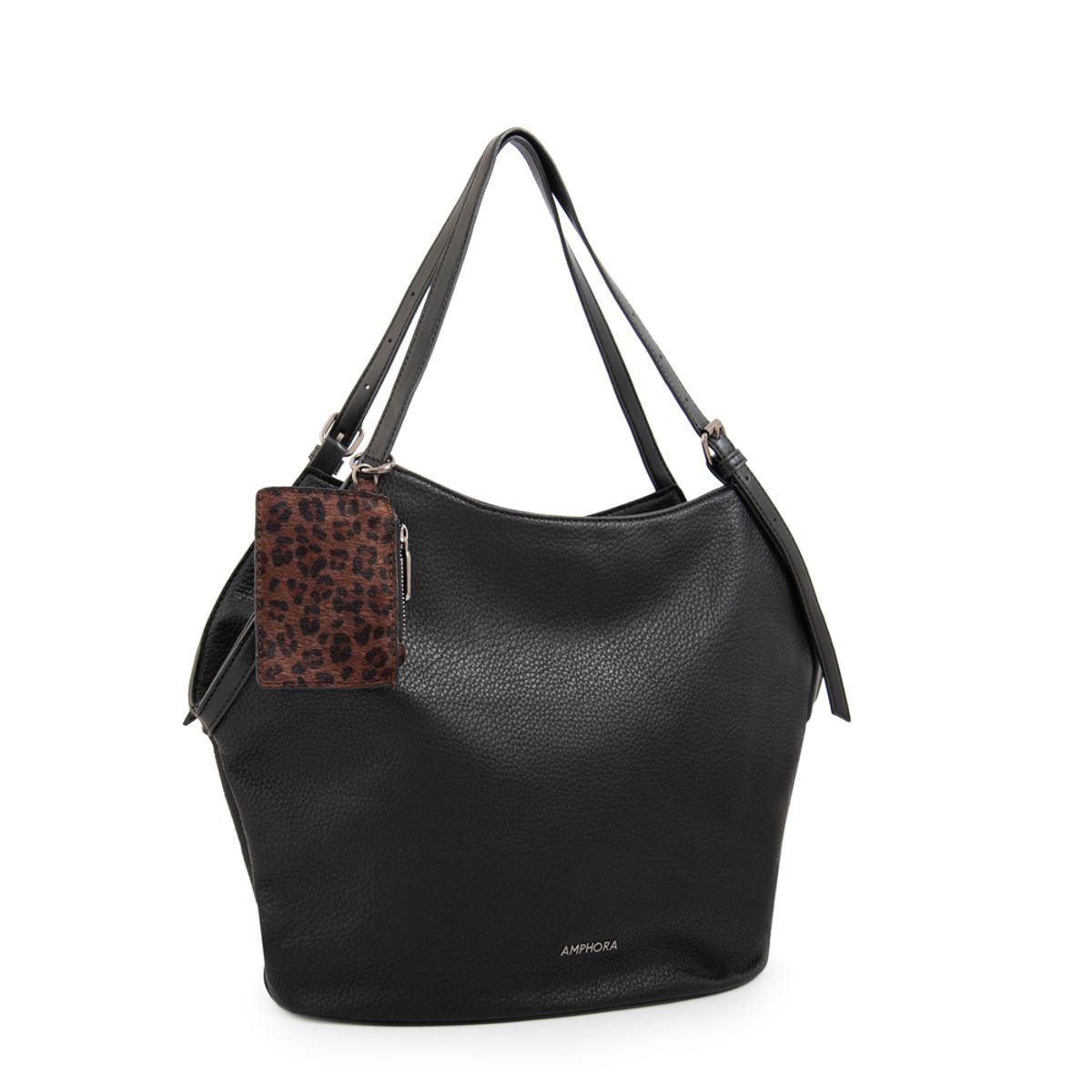 AMPHORA - Cartera tote bois grande negro