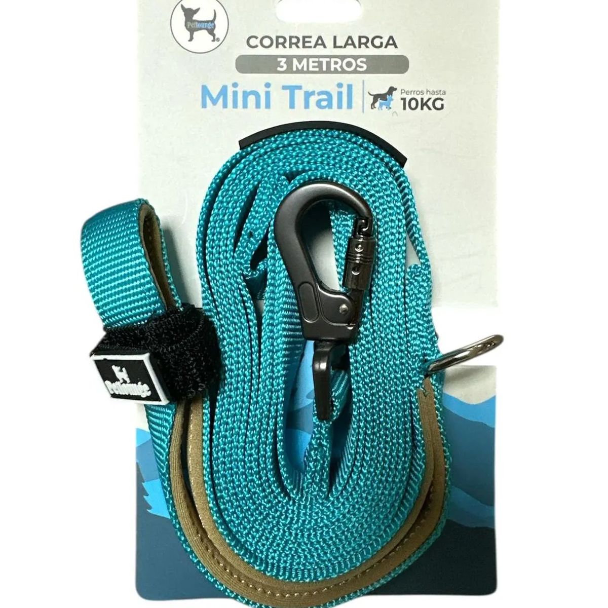 PETLOUNGE - Petlounge Correa De Paseo Adiestramiento 3m Perro Hasta 10kg - Turquesa - 3M