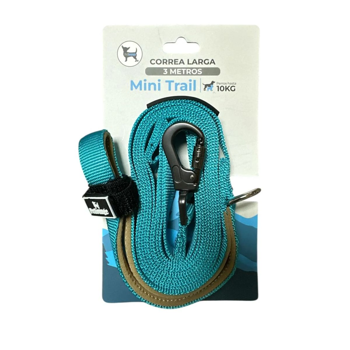 PETLOUNGE - Petlounge Correa De Paseo Adiestramiento 3m Perro Hasta 10kg - Turquesa - 3M