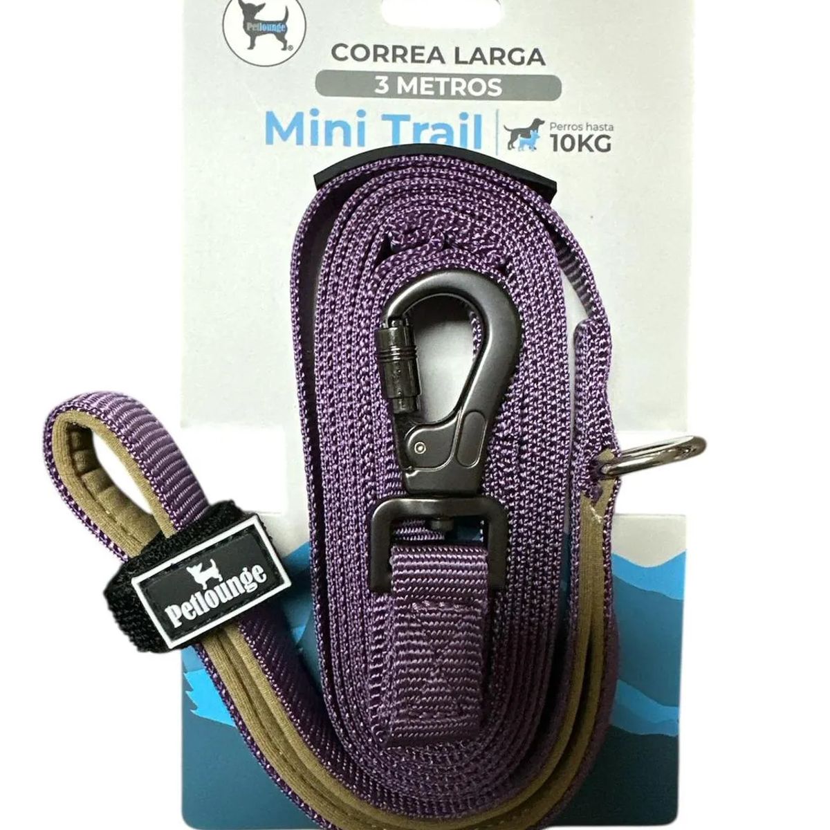 PETLOUNGE - Petlounge Correa De Paseo Adiestramiento 3m Perro Hasta 10kg - Violeta oscuro - 3M