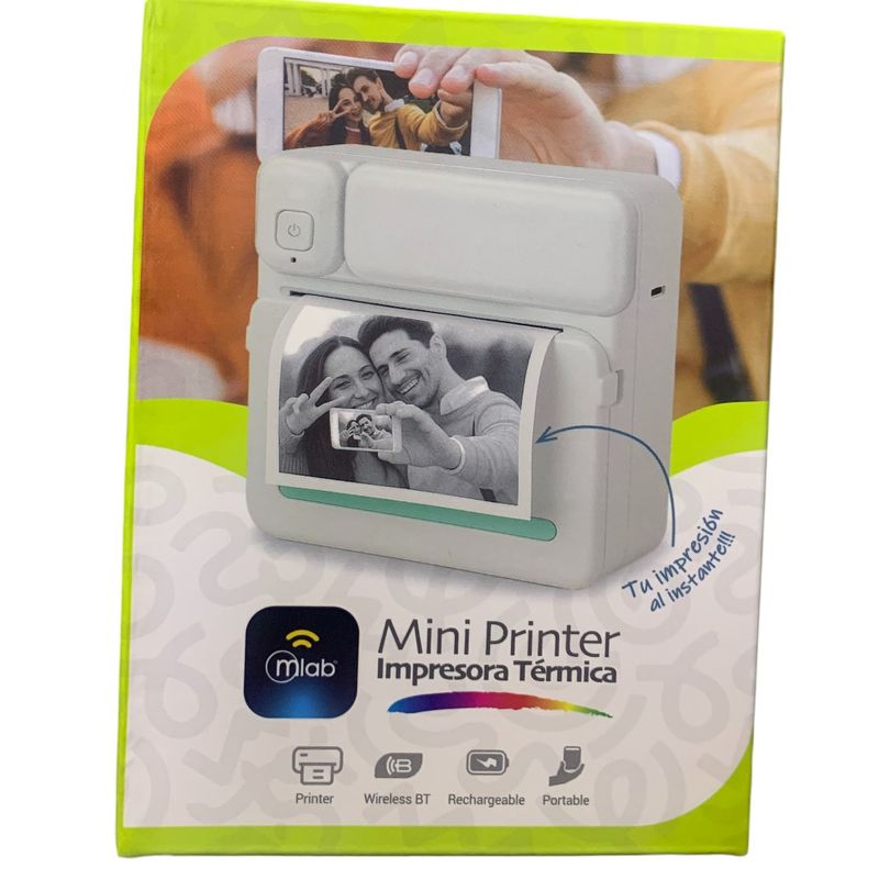 MLAB - Mini Printer Impresora Térmica Portatil Mlab 9570 Celular Blanco