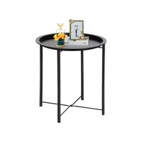 Mesa De Centro Redonda Metal Mesa Auxiliar Metalica Plegable