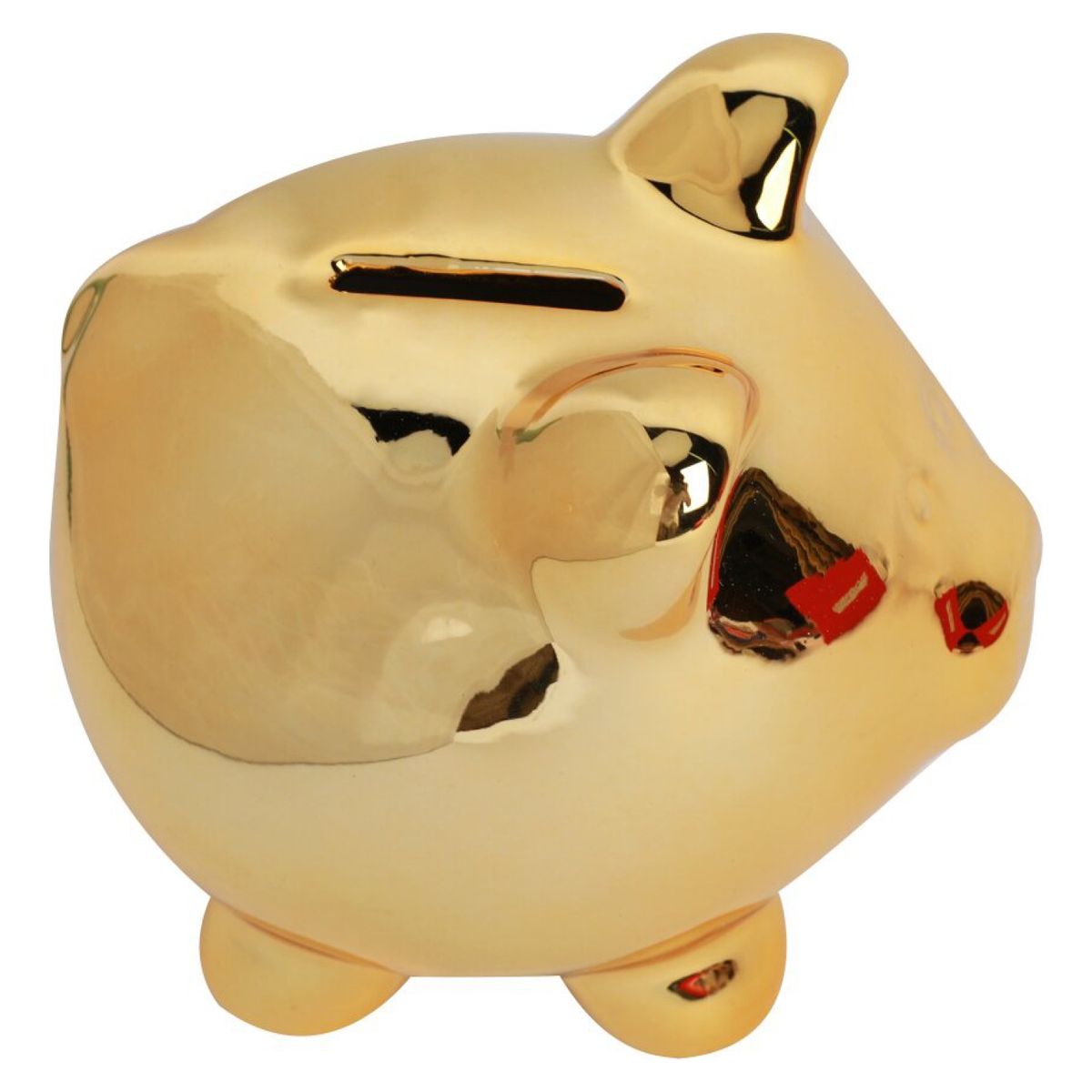 HOMEWELL - Alcancía Chancho Cerdito Dorada 12X10X10Cm